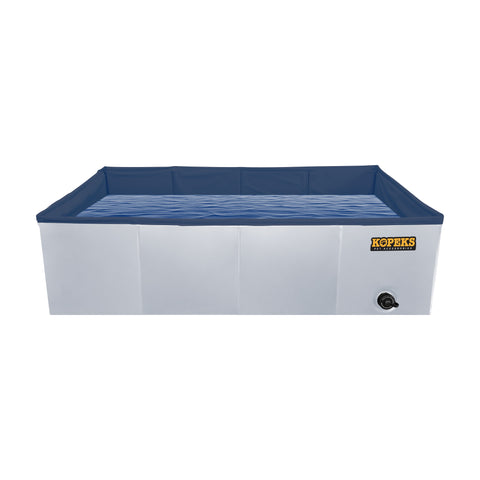 Outdoor Rectangular Swimming Pool Bathing Tub - Portable Foldable - Medium - Grey