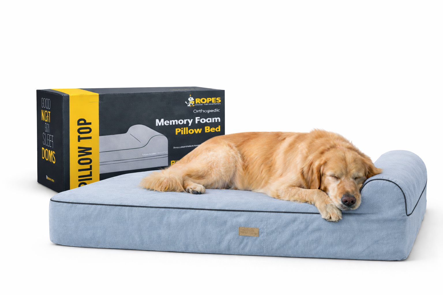 Orthopedic Memory Foam Bed With Pillow Grey - Extra Large