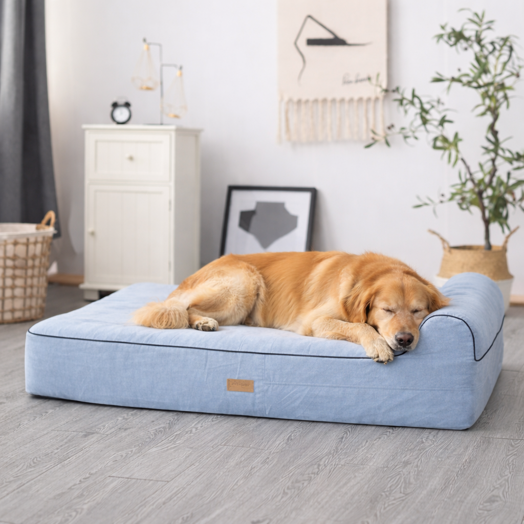 Orthopedic Memory Foam Bed With Pillow Grey - Extra Large