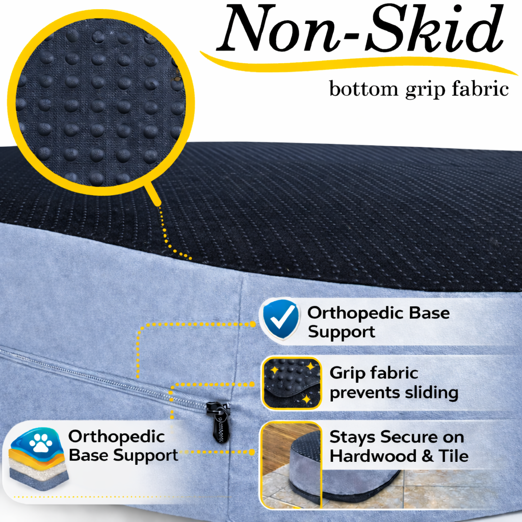 Orthopedic Memory Foam Bed With Pillow Grey - Extra Large