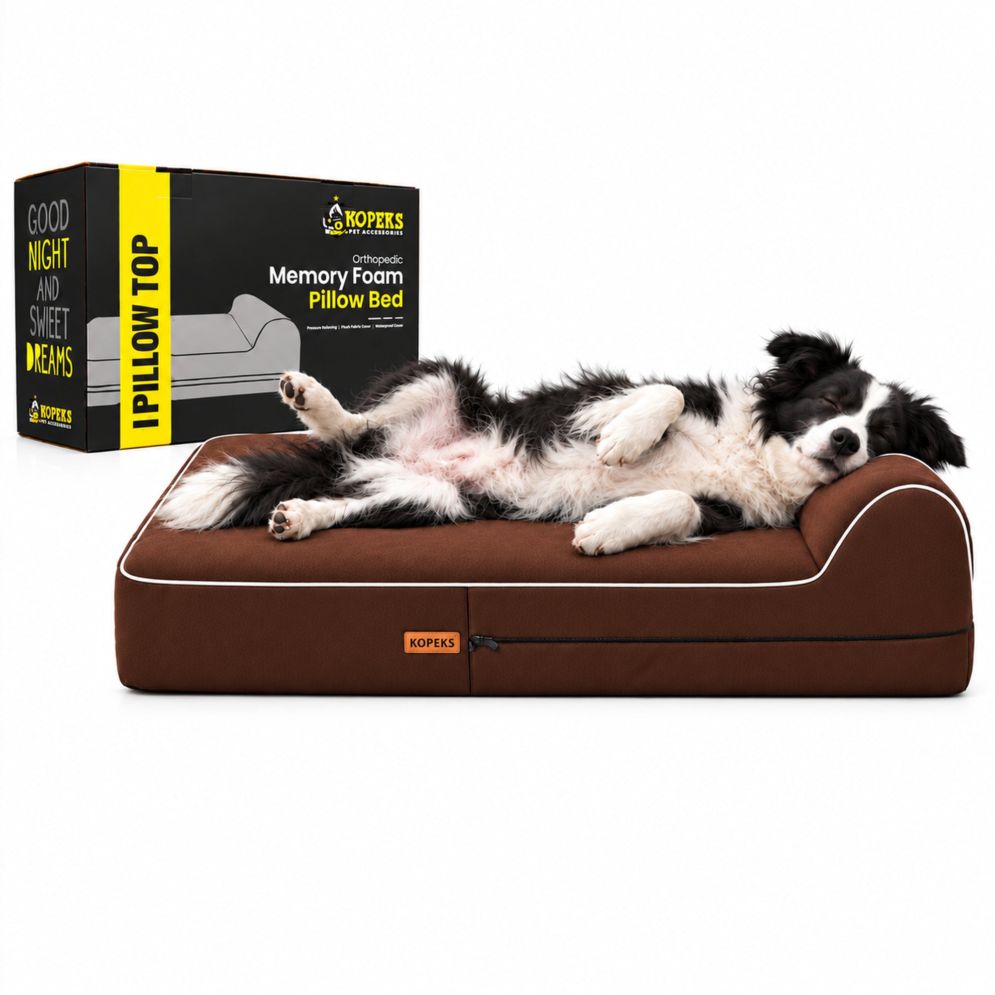 Orthopedic Memory Foam Dog Bed With Pillow