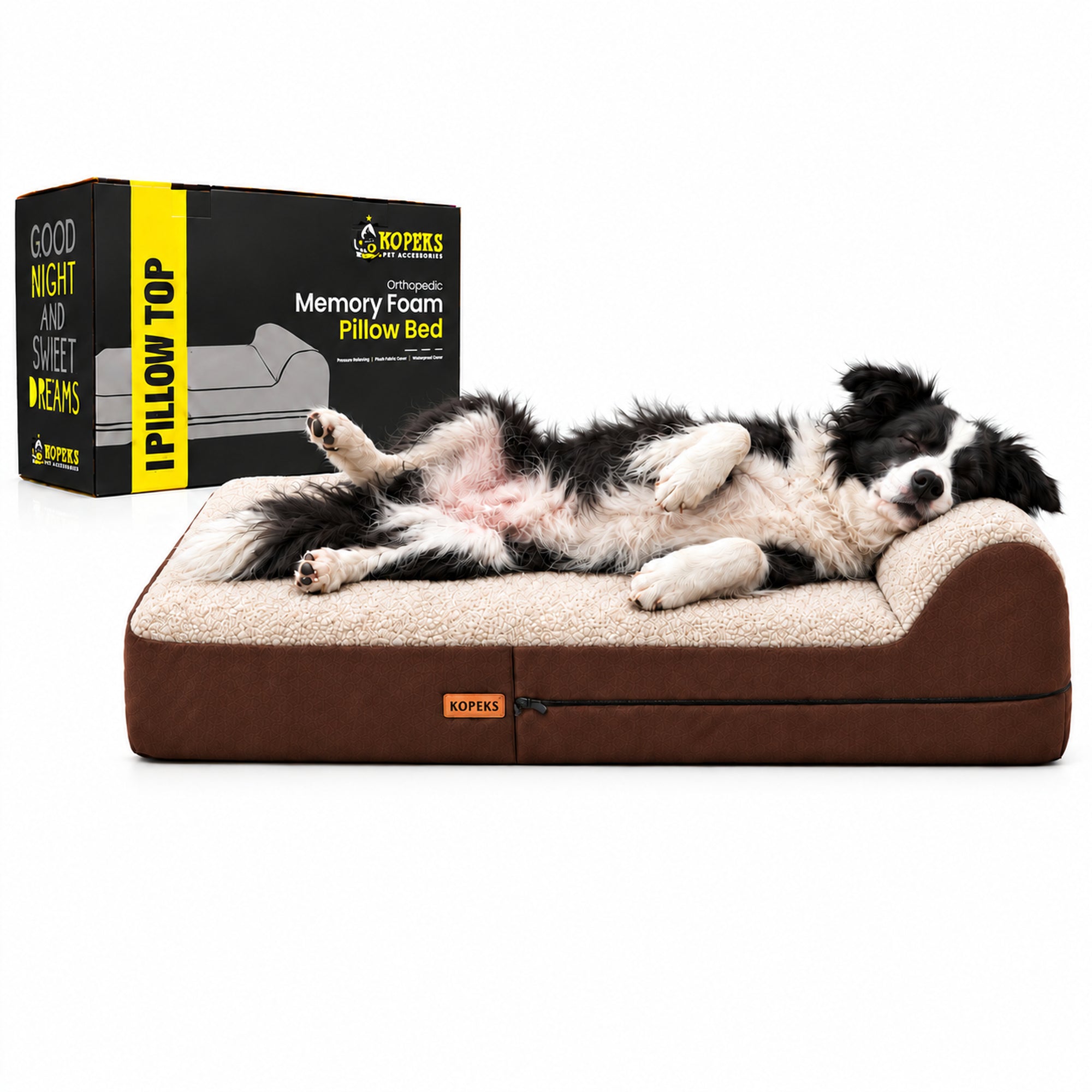 Orthopedic Memory Foam Dog Bed With Pillow