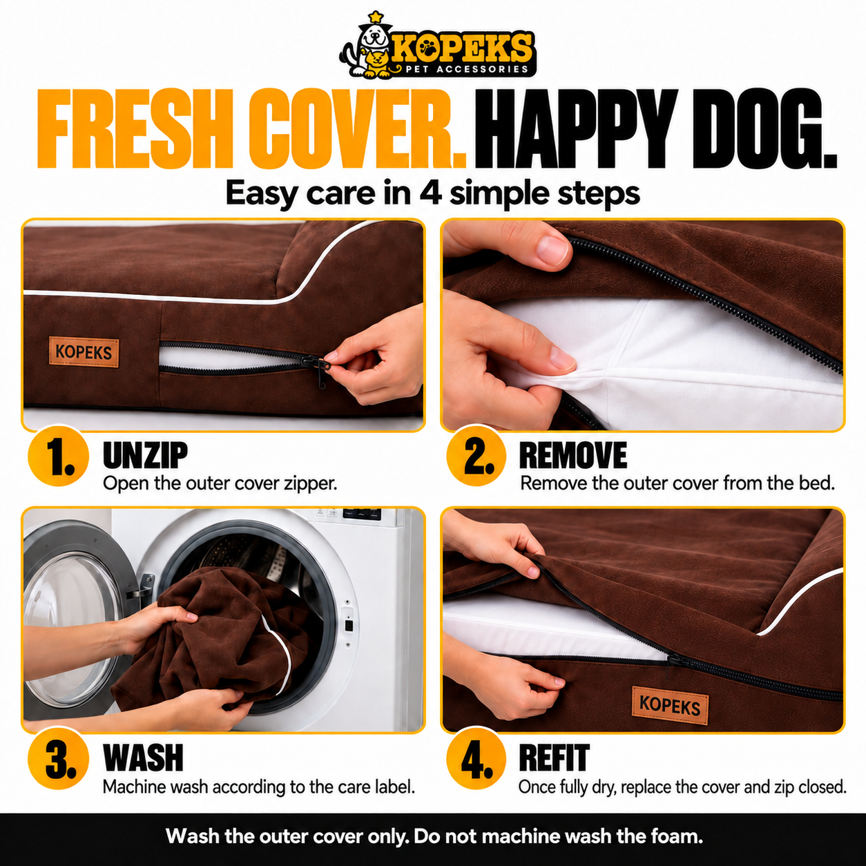 Orthopedic Memory Foam Dog Bed With Pillow