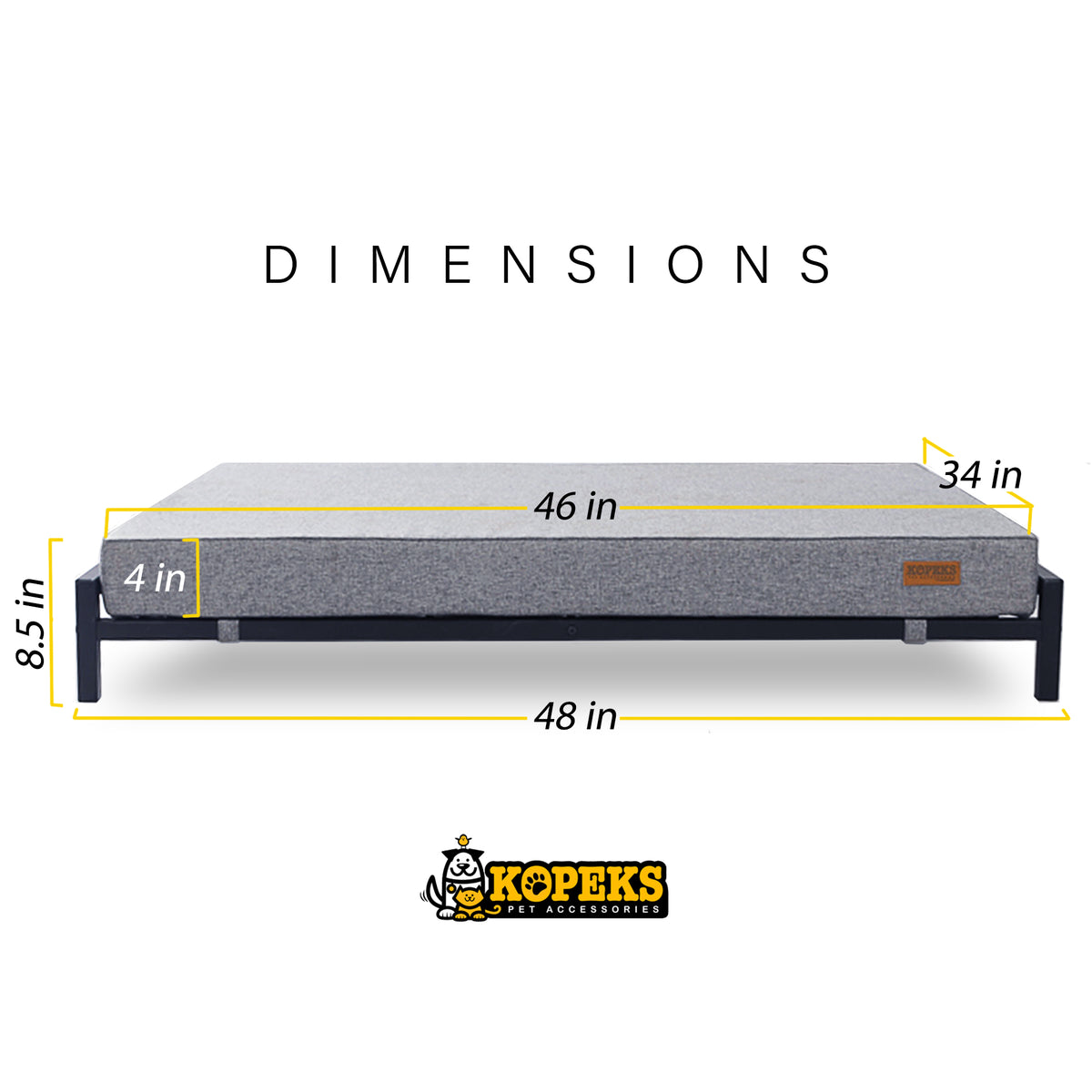 Elevated Dog Bed with Orthopedic Foam Mattress Modern Style For La