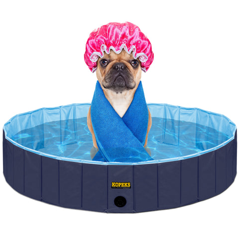Pet Pool Outdoor Swimming Pool Bathing Tub Navy Size Small