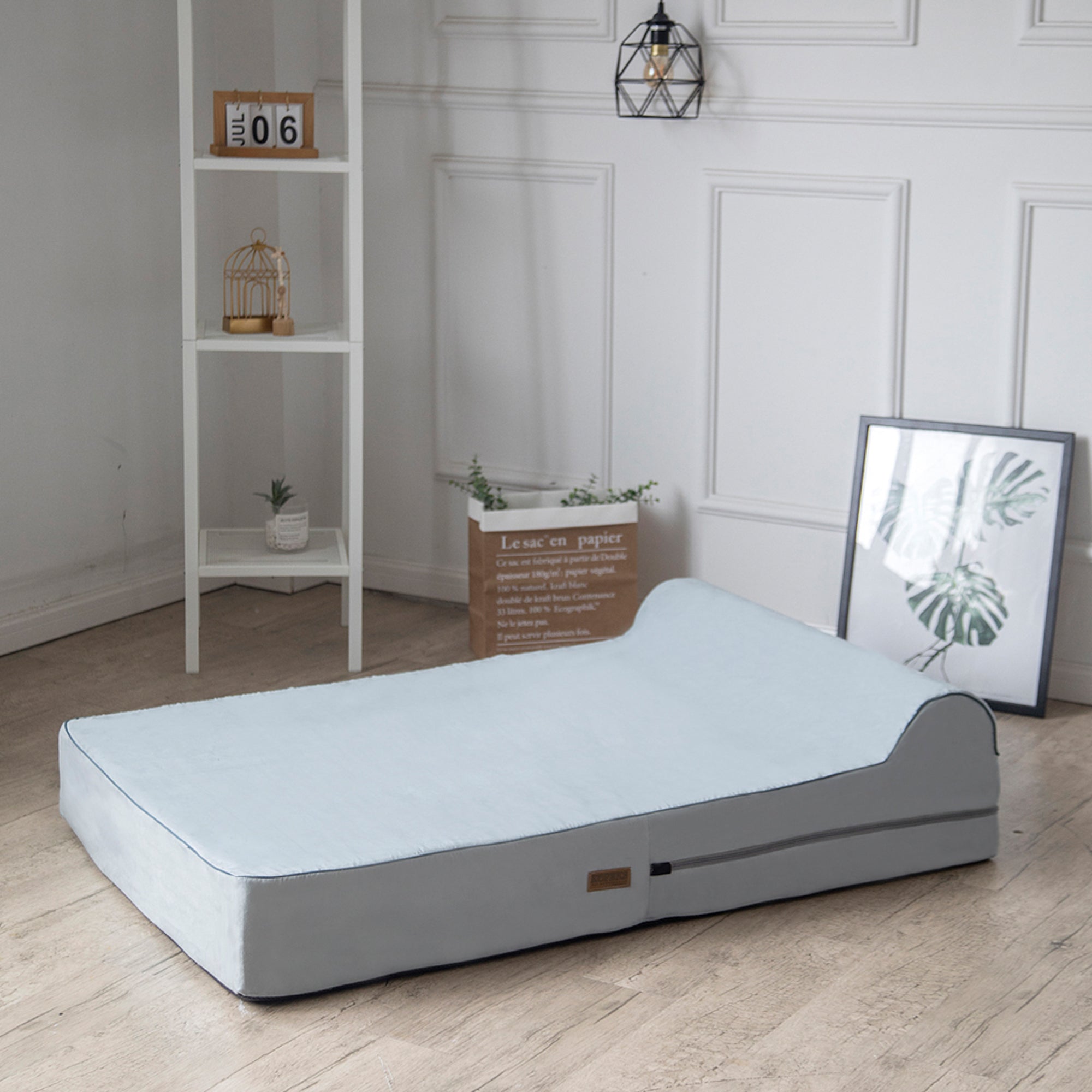 Orthopedic Memory Foam Bed With Pillow Grey - Extra Large
