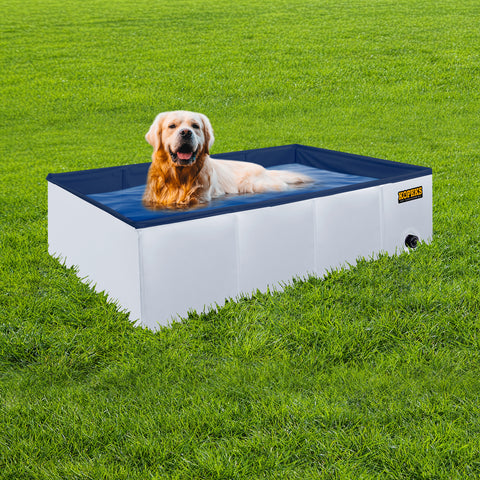 Outdoor Square Swimming Pool Bathing Tub - Portable Foldable - Large - Grey