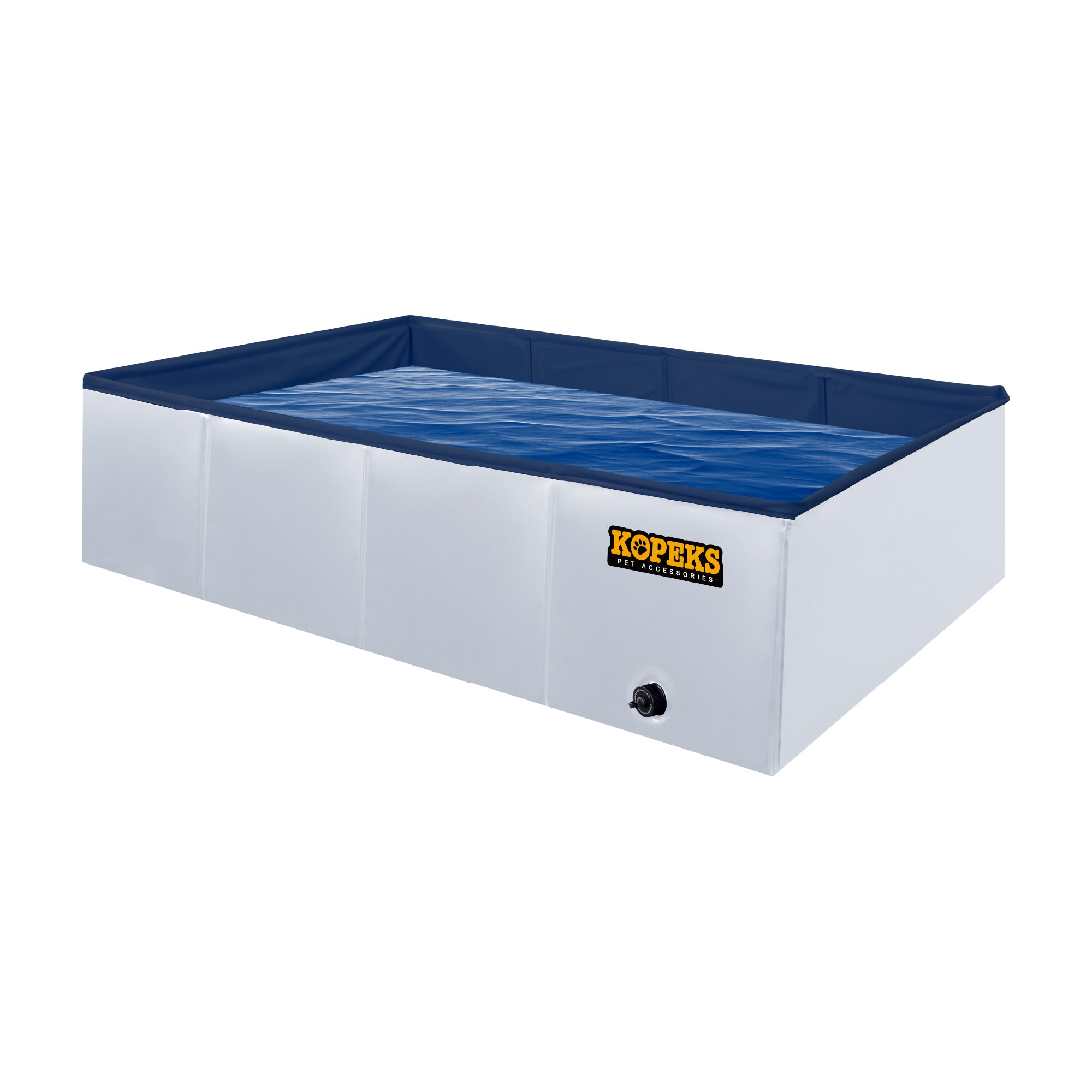 Outdoor Rectangular Swimming Pool Bathing Tub - Portable Foldable - Medium - Grey