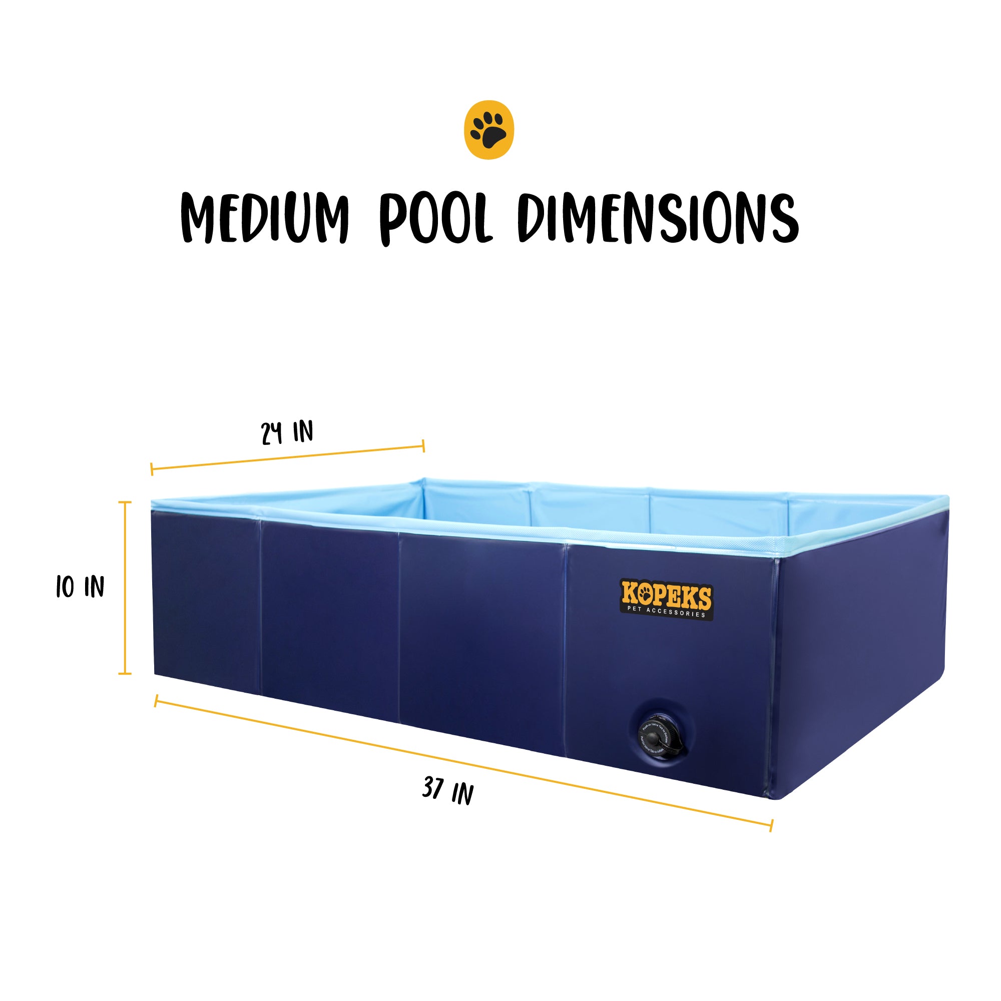 Outdoor Rectangular Swimming Pool Bathing Tub - Portable Foldable - Medium - Blue