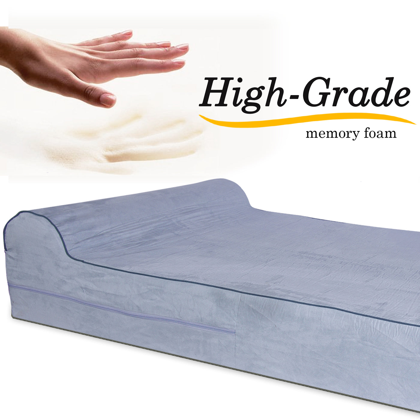Orthopedic Waterproof Memory Foam Bed With Pillow Grey - Large