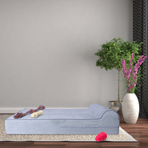 Orthopedic Waterproof Memory Foam Bed With Pillow Grey - Large