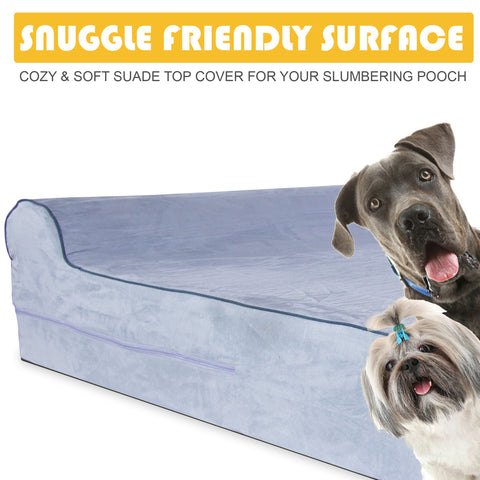 Orthopedic Waterproof Memory Foam Bed With Pillow Grey - Large