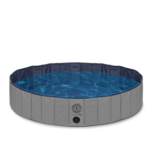 Pet Pool Outdoor Swimming Pool Bathing Tub Grey Size Small